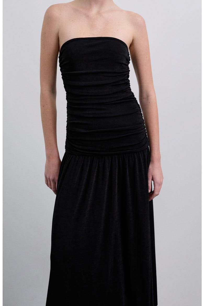 Gathered Knit Dress, Alternate, color, Black