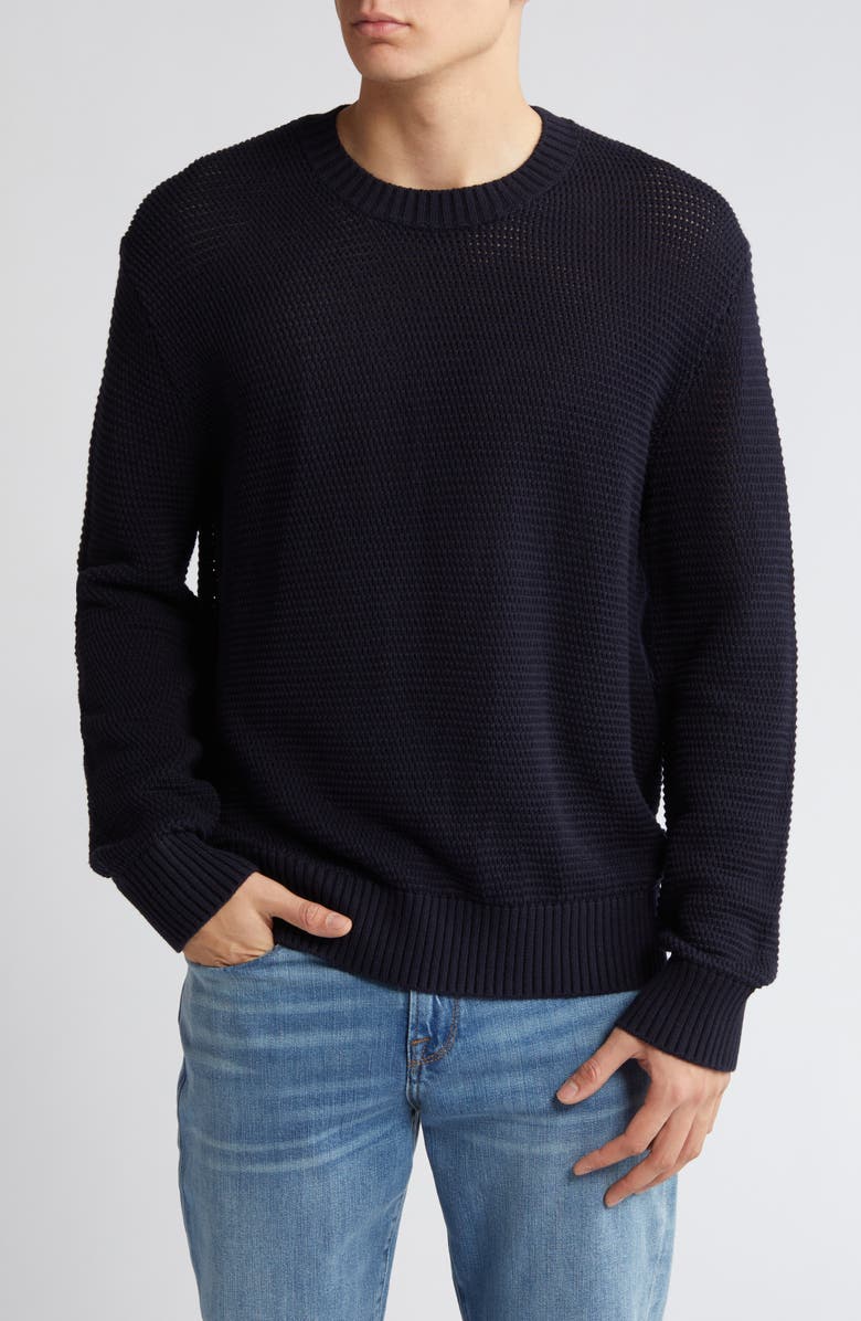 FRAME Textured Wool Blend Crewneck Sweater, Main, color, 