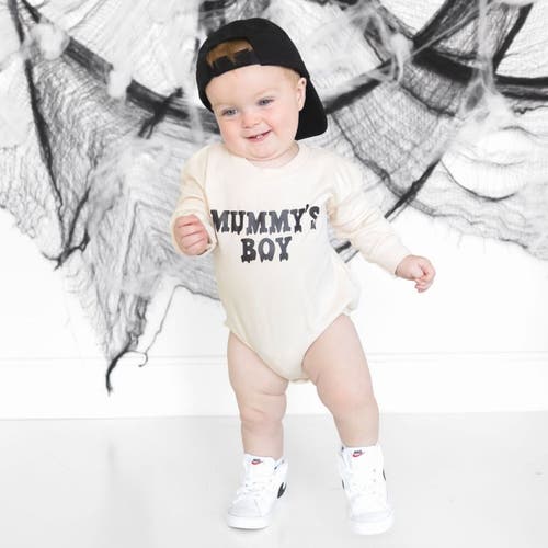 Sweet Wink Mummy's Boy Halloween Long Sleeve Romper In Neutral