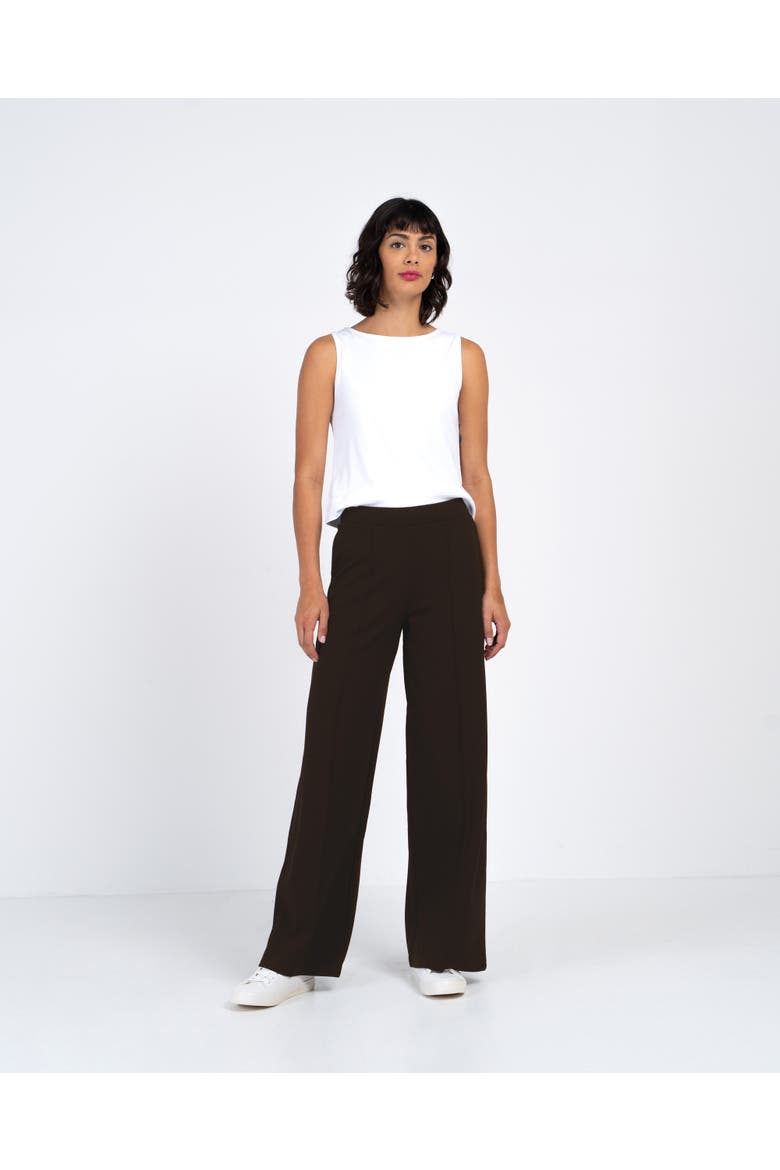 Ponte Wide Leg Pants, Alternate, color, Espresso