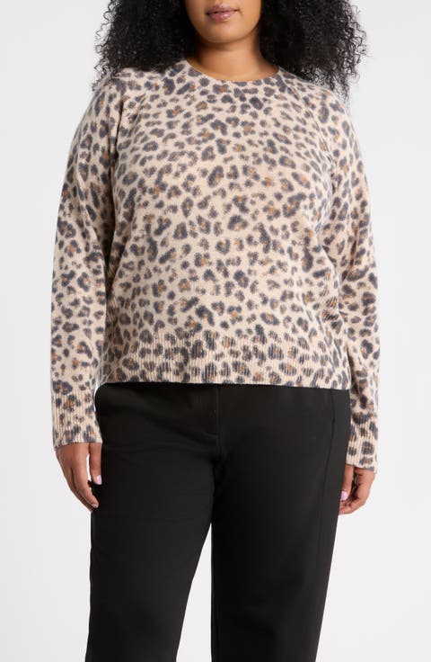 Leopard Print Raglan Sweater