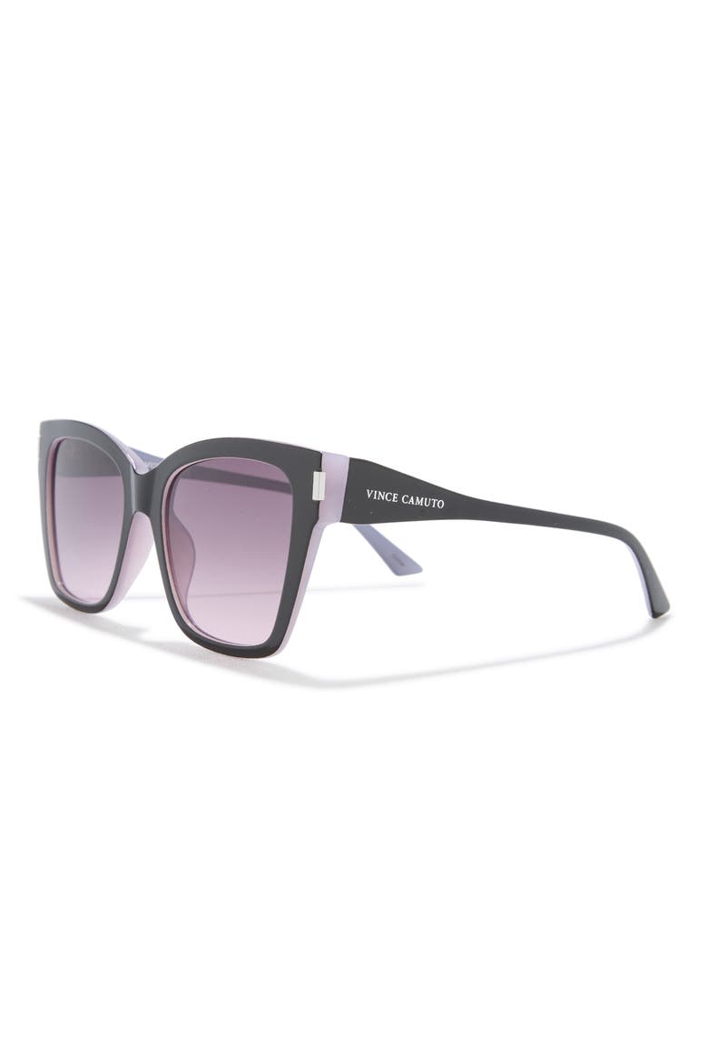 56mm Gradient Square Sunglasses, Alternate, color, BLACK ROSE