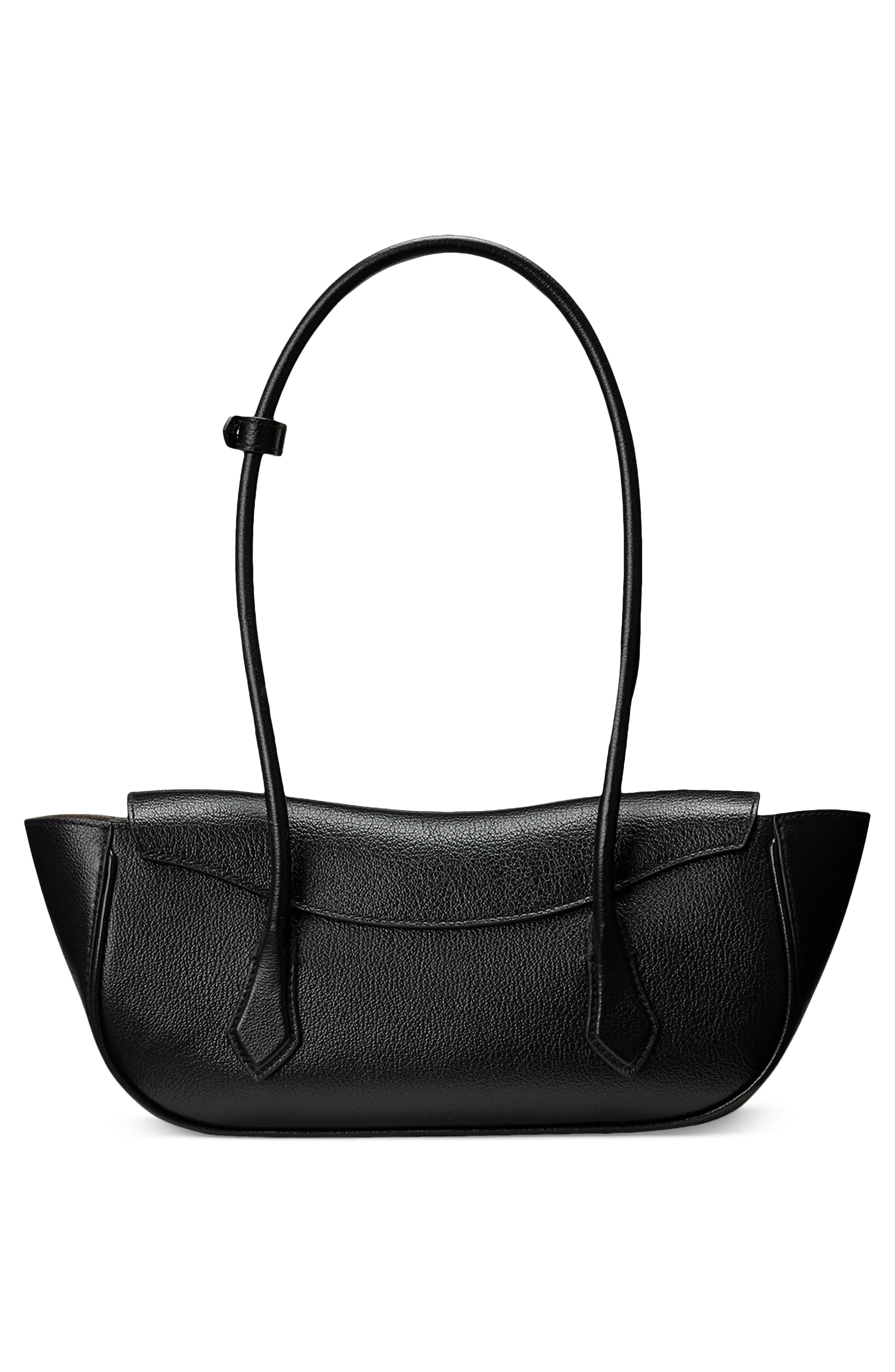 Small Polo Blaze Grained Leather Shoulder Bag, Alternate, color, BLACK