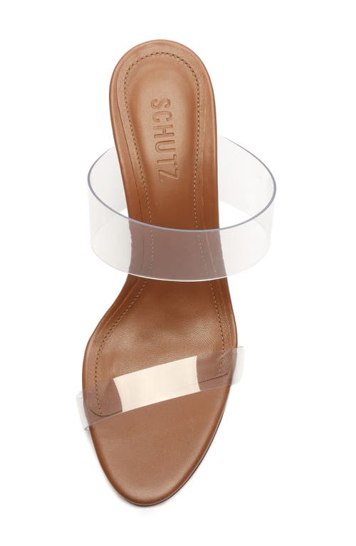 Schutz Ariella Strappy See-through Vinyl Slide High-heel Sandals