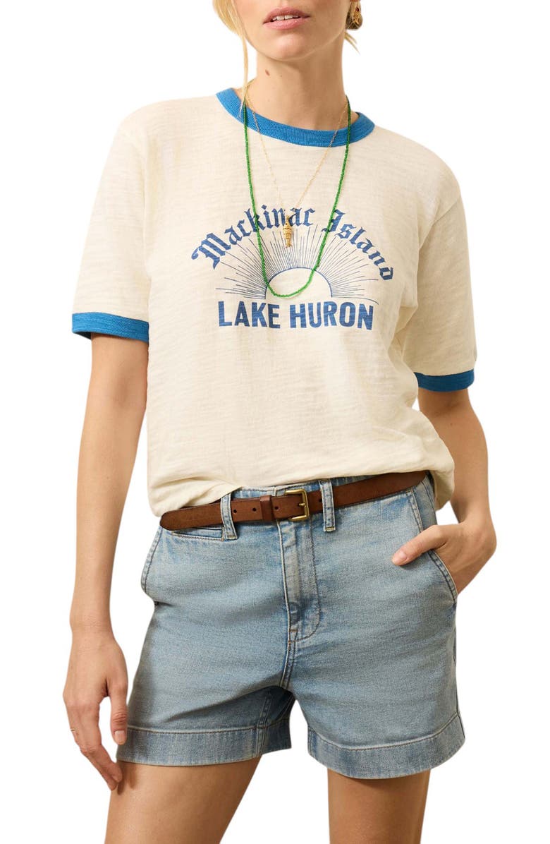 Faherty Sunwashed Slub Camp Tee, Main, color, Lake Huron