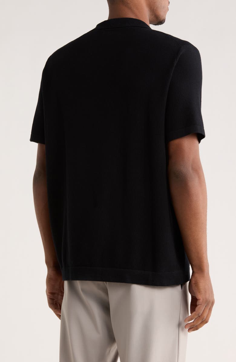 James Campbell Peck Johnny Collar Sweater Polo, Alternate, color, Black