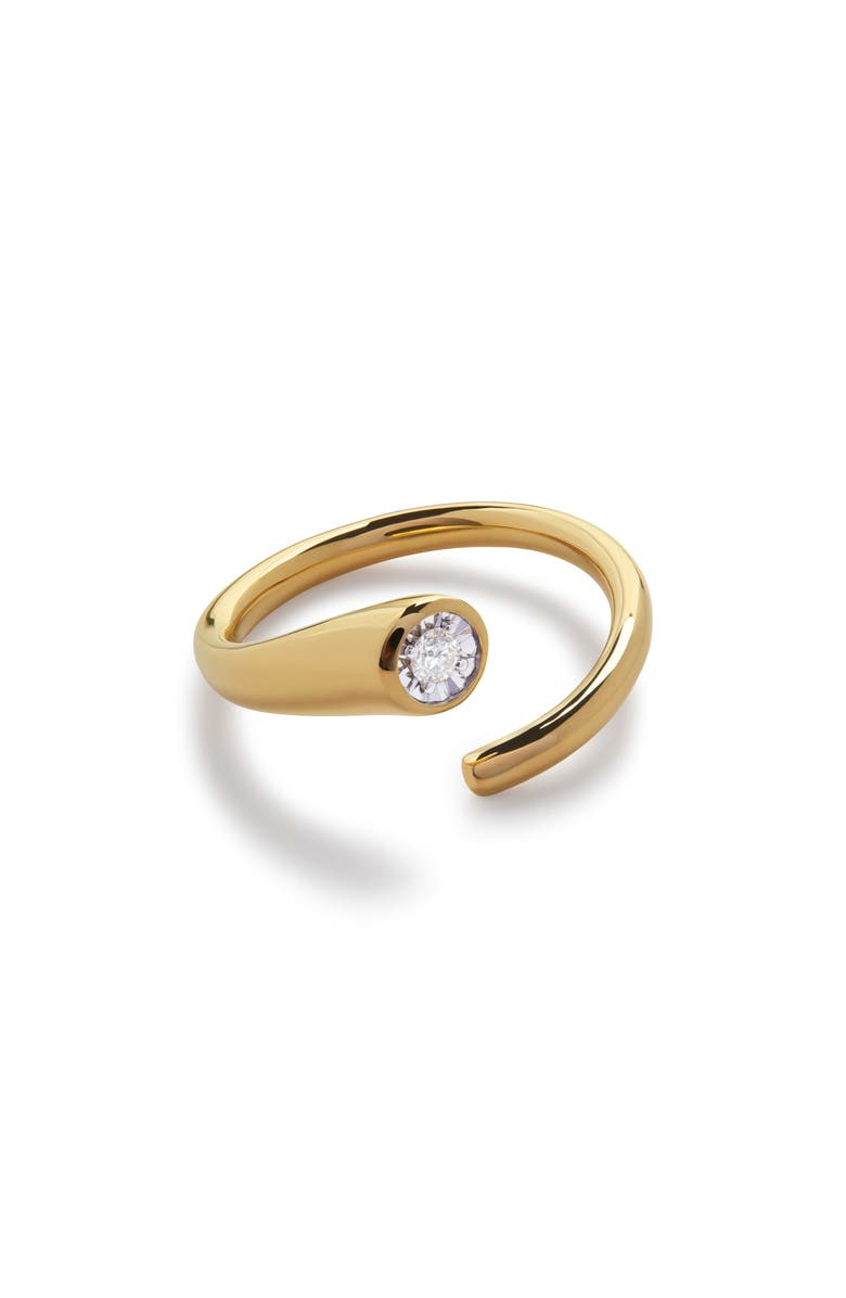 Monica Vinader Diamond Essentials Open Wrap Ring, Main, color, 18K Gold Vermeil