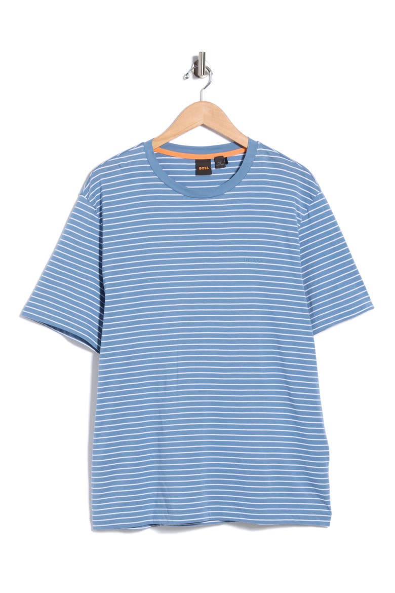 Tales Stripe Cotton Knit T-Shirt, Alternate, color, OPEN BLUE
