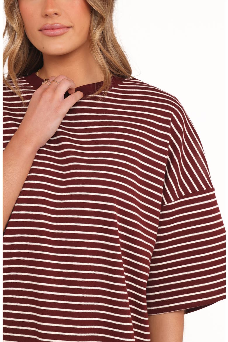 Wilda Oversize T-Shirt, Alternate, color, BURGUNDY CREAM STRIPE