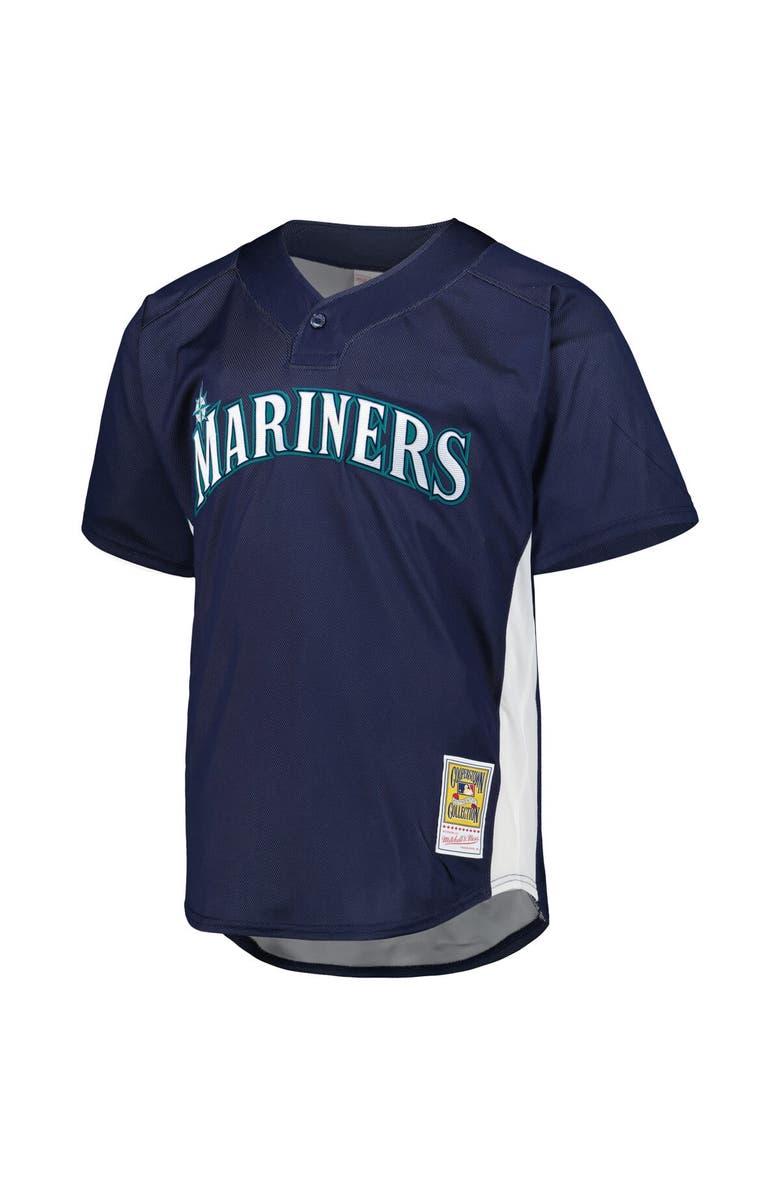 Mitchell & Ness Men's Mitchell & Ness Ichiro Suzuki Navy Seattle Mariners Cooperstown Collection Mesh Batting Practice Jersey, Alternate, color,
