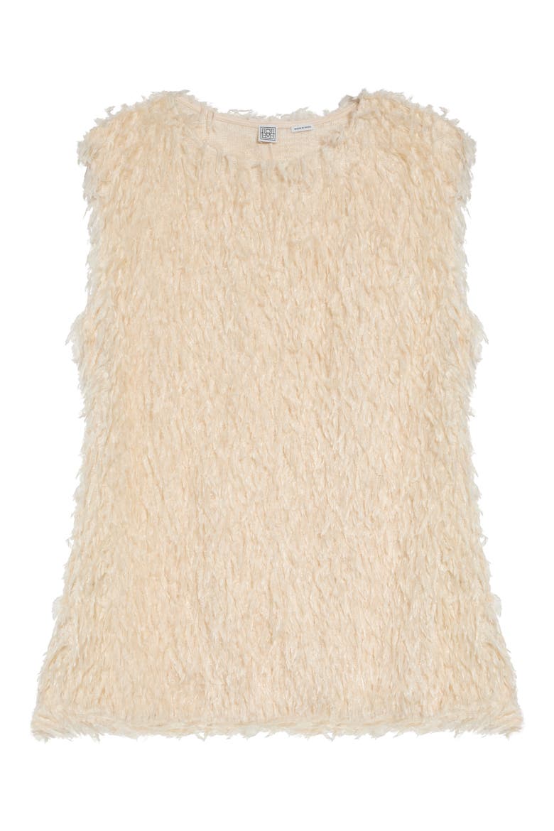 Feathered Jersey Tank, Alternate, color, EGGSHELL