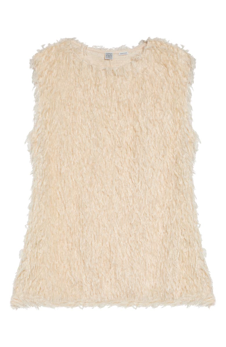 TOTEME Feathered Jersey Tank, Main, color, Eggshell