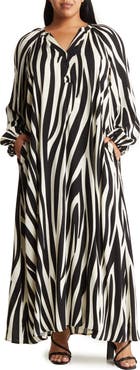 BY DESIGN Lauren Printed Long Sleeve Maxi Dress