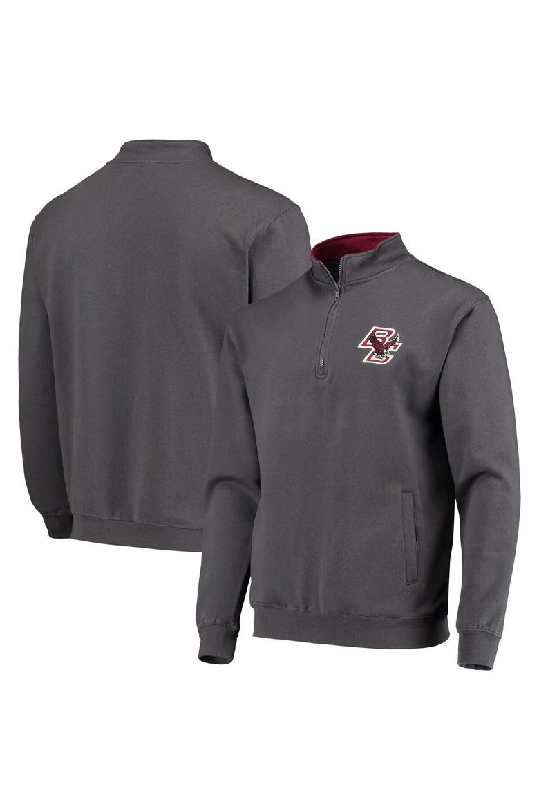 Men's Colosseum Charcoal Boston College Eagles Tortugas Logo Quarter-Zip Pullover Jacket, Alternate, color, Charcoal