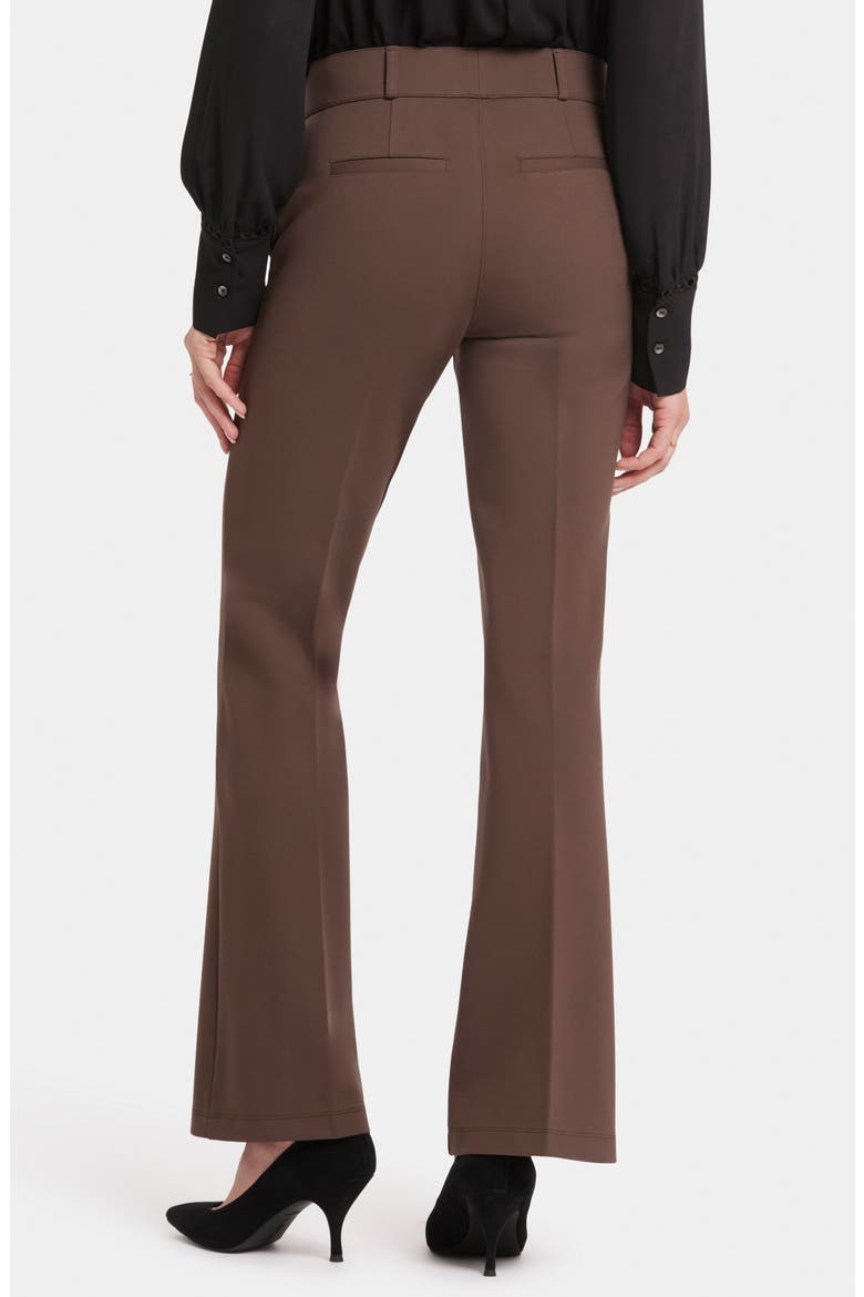 Pull-On Flare Leg Ponte Knit Trousers, Alternate, color, COFFEE BEAN