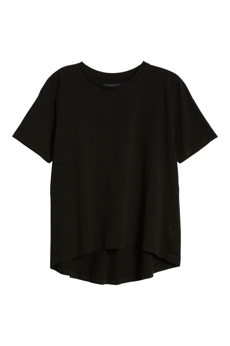 Lenu Pleat Back Cotton Top, Alternate, color, BLACK