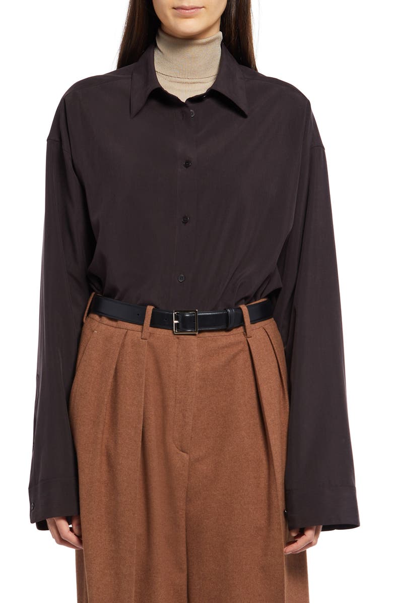 The Row Caroline Oversize Button-Up Shirt, Main, color, 