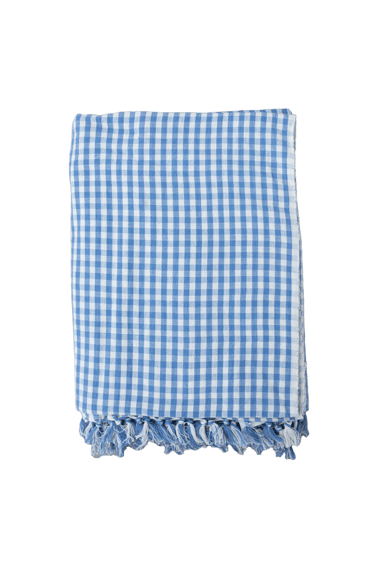 Gingham Tablecloth, Main, color, Chambray