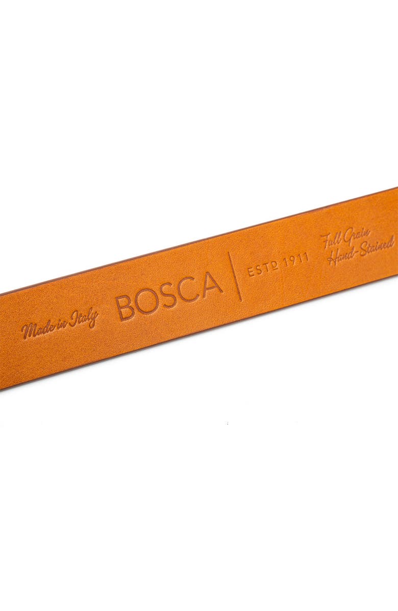 Bosca Sarno Leather Belt, Alternate, color, Saddle