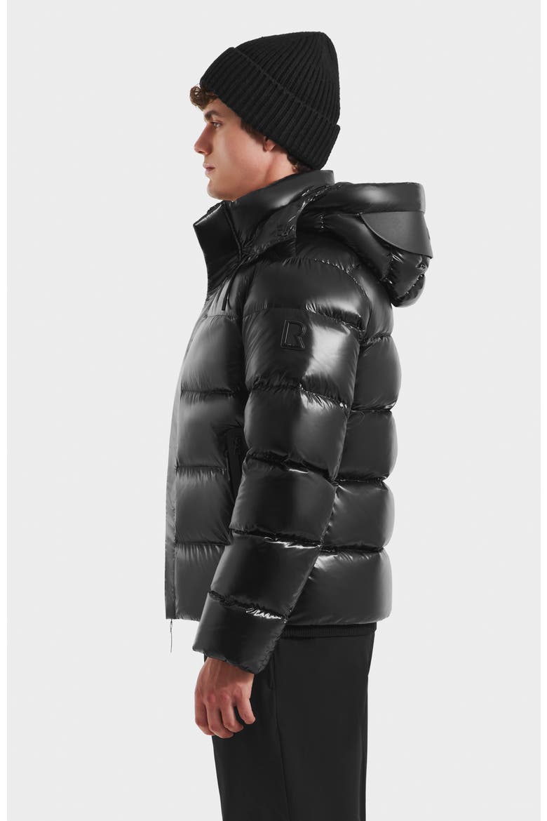 Joel Glossy Down Puffer Jacket, Alternate, color, Black
