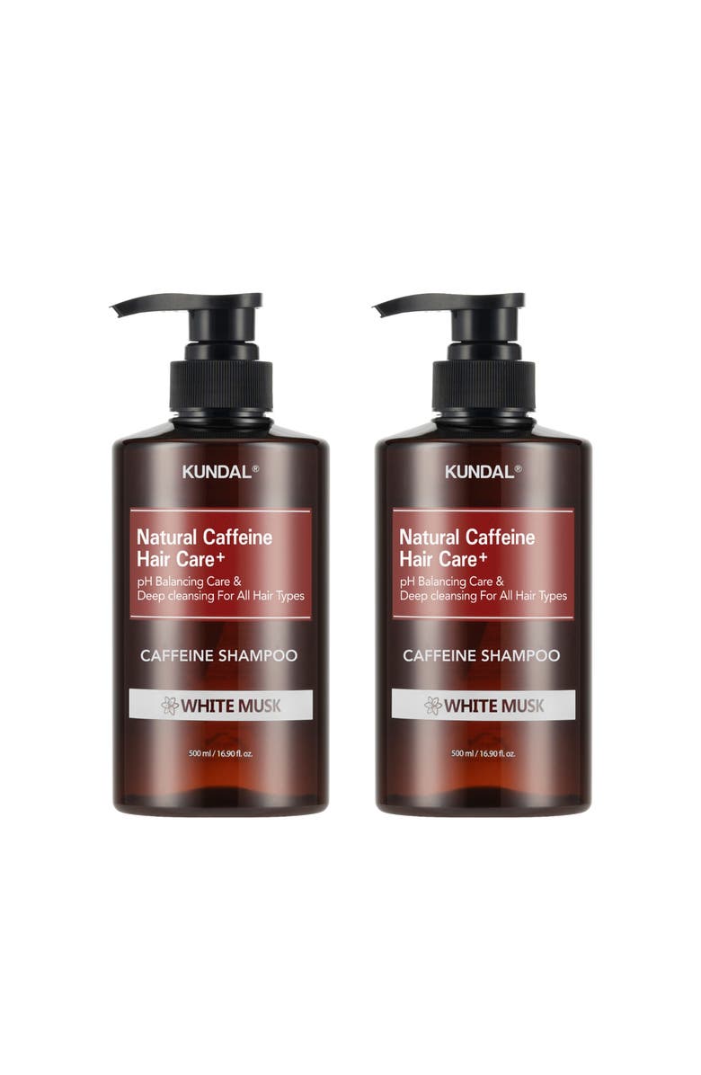 KUNDAL Caffeine Scalp Care Shampoo White Musk 2 Pack, Main, color, Brown