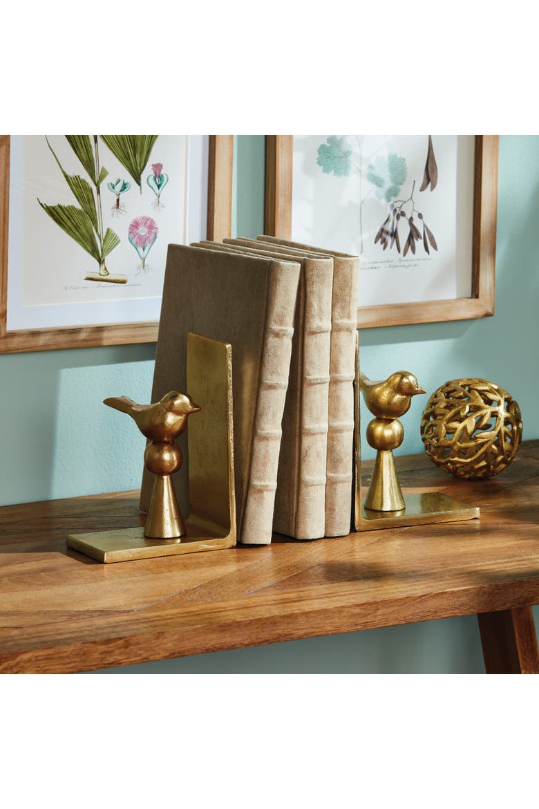Birdsong Bookends Set of 2, Alternate, color, Gold