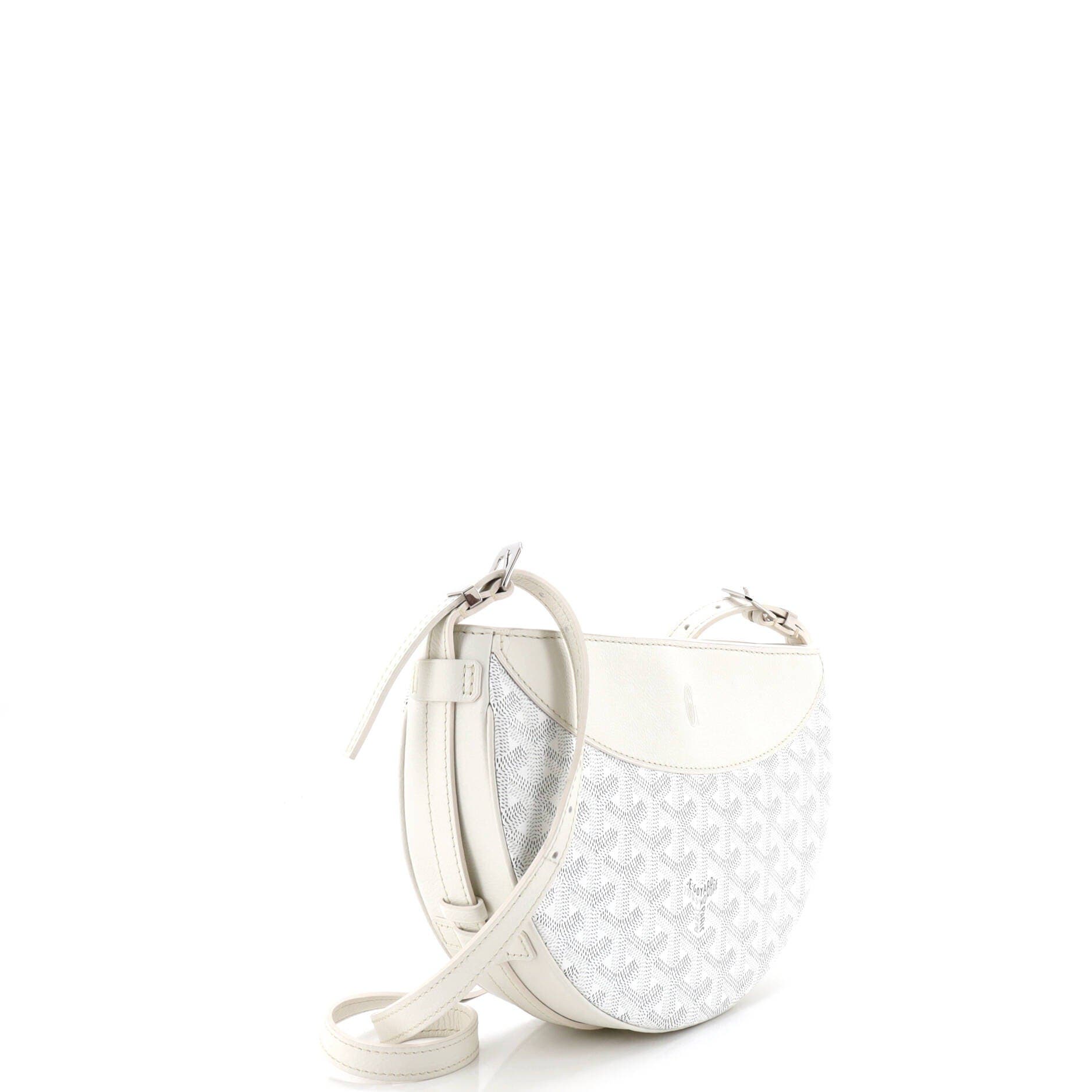 Pre-Owned Goyard Hirondelle Shoulder Bag Coated Canvas and Leather, Alternate, color, White