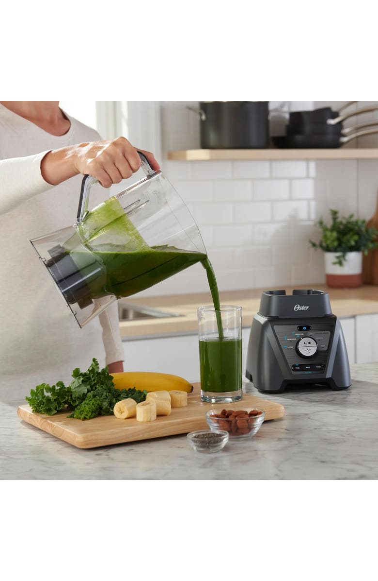 OSTER Texture Select 8 Cup 1200 Watt All Metal Drive Plastic Jar Blender with 9 Settings, Alternate, color, Silver