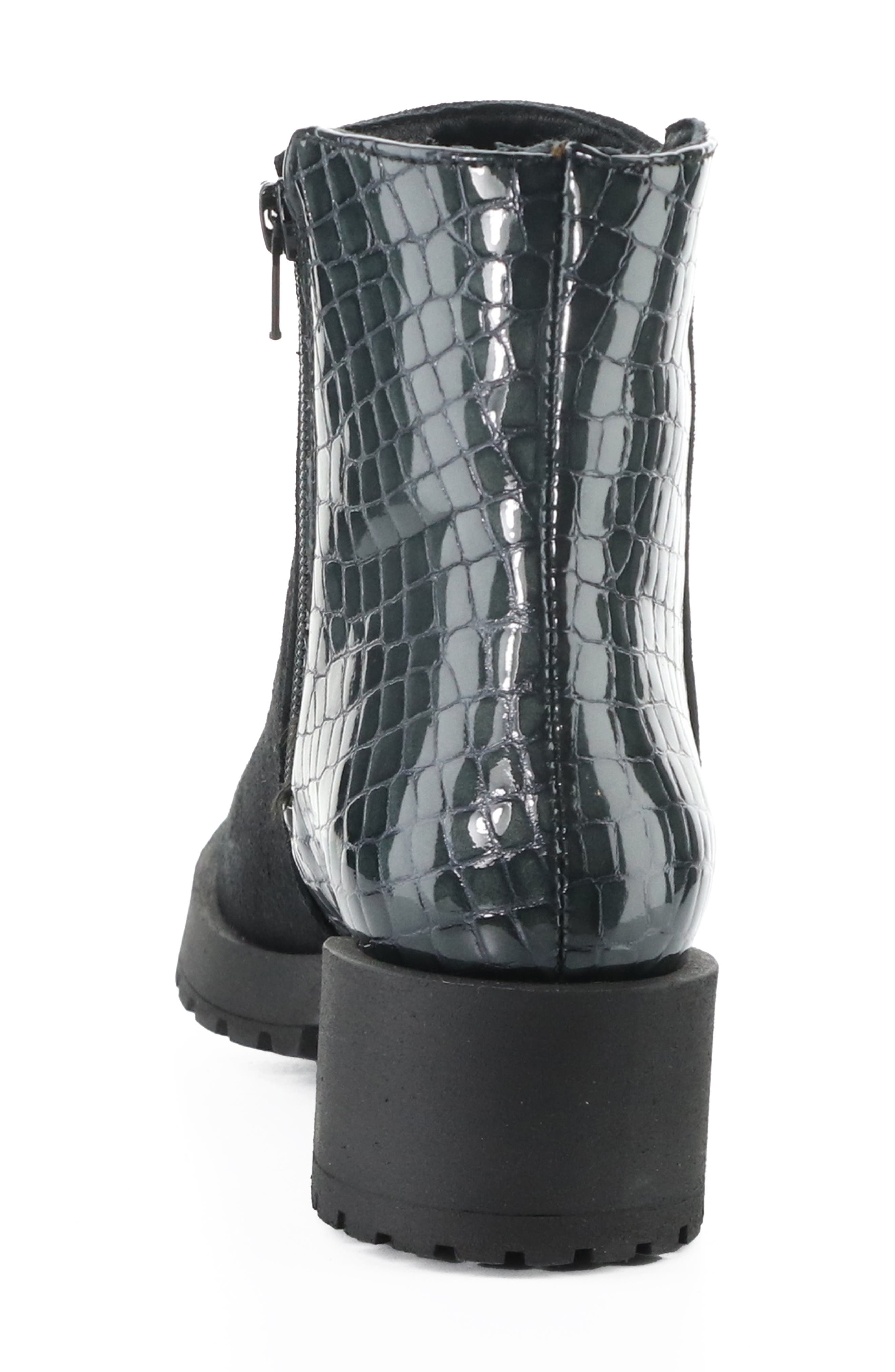 Alize Leather Bootie, Alternate, color, BLACK/ DK GREY
