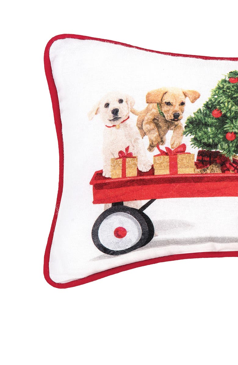 C&F Home Puppy Wagon Printed Small Christmas Accent Pillow, 8" x 12", Alternate, color, 