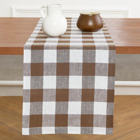 Linen Table Runner - Buffalo Check