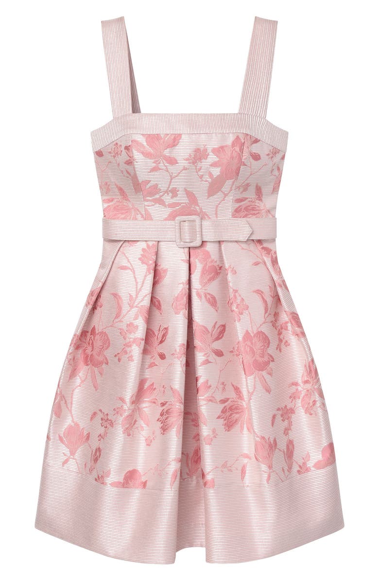 Gal Meets Glam Collection Square Neck Belted Fit & Flare Dress, Alternate, color,