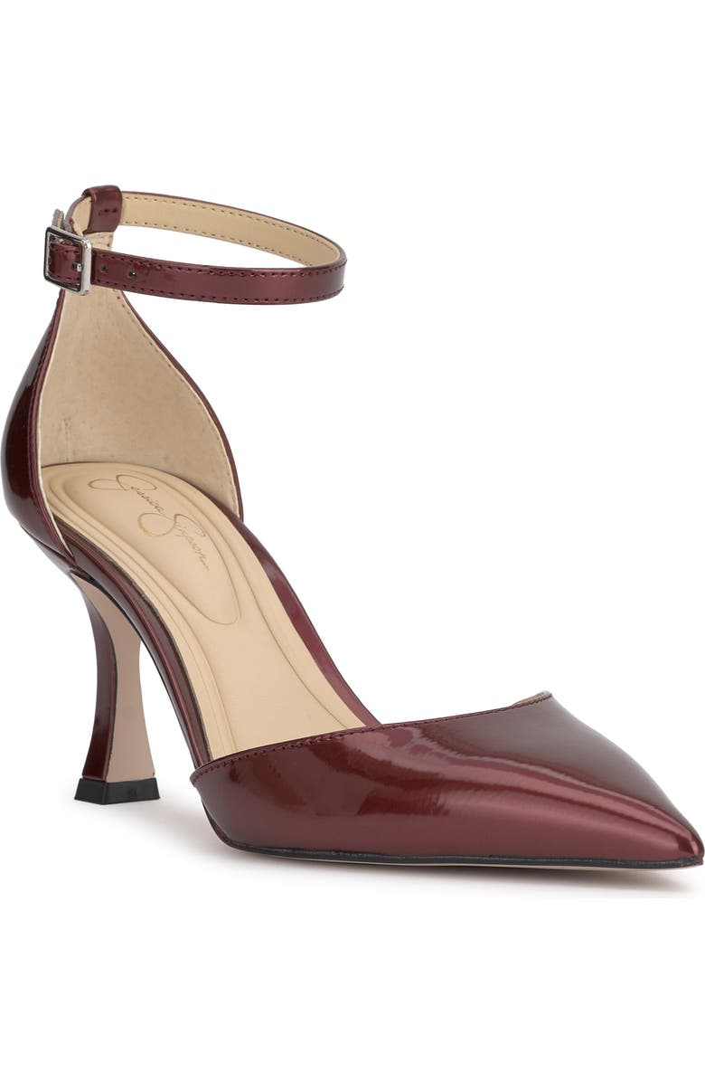 Jessica Simpson Foxena Ankle Strap Pointed Toe Pump, Main, color, Oxblood