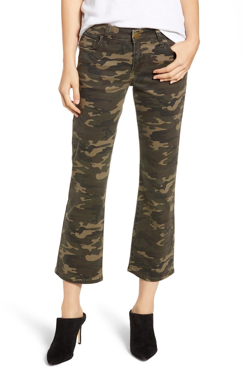 Prosperity Denim Camo Print Crop Flare Jeans, Main, color, 
