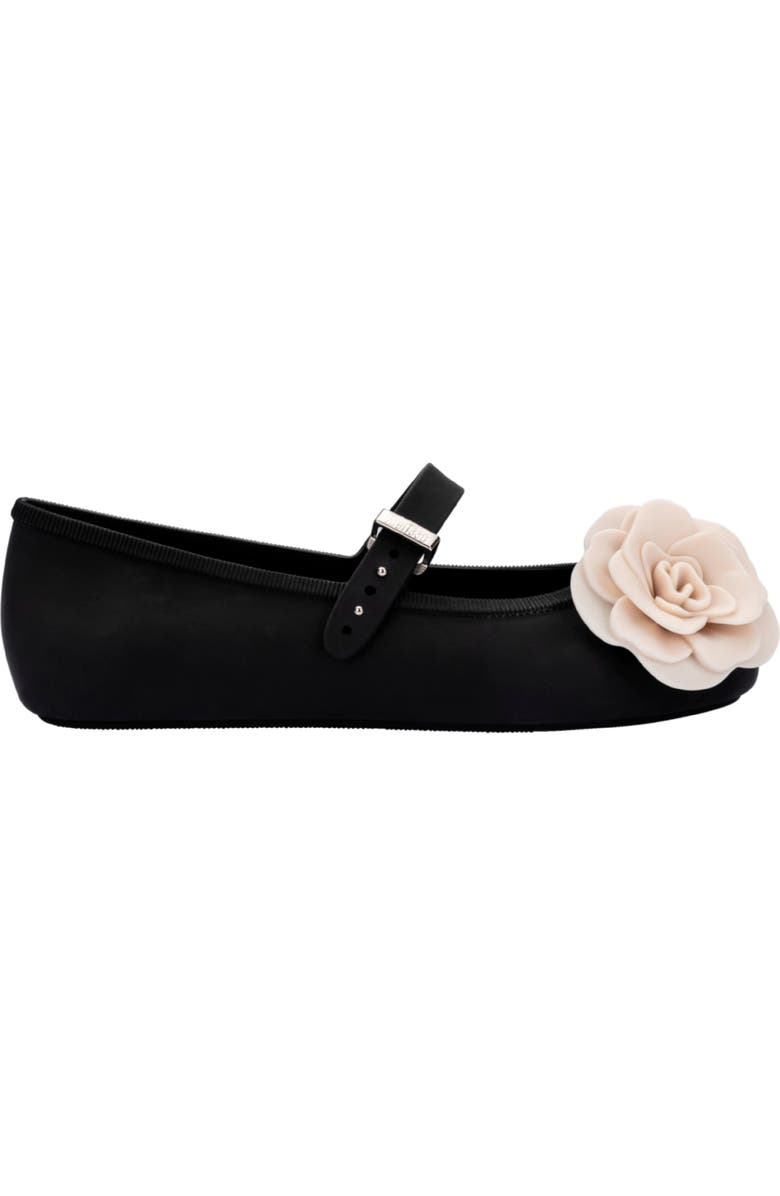 Melissa Soft Ballerina Petals Mary Jane Flat, Alternate, color, Black