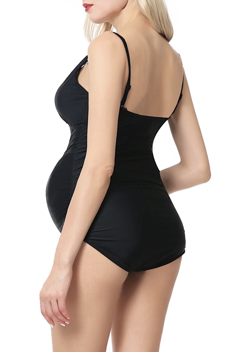 Kimber UPF 50+ One-Piece Maternity Swimsuit, Alternate, color, BLACK
