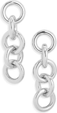 Open Edit Round Link Drop Earrings