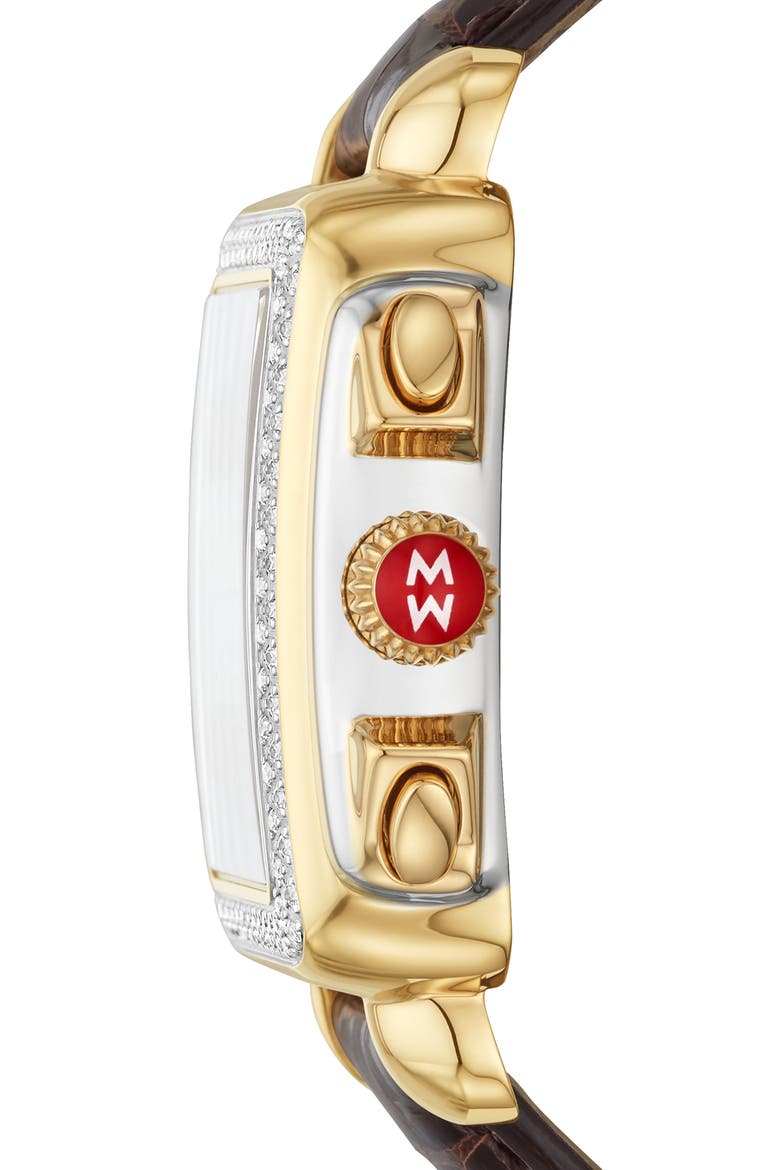 18mm Alligator Watch Strap, Alternate, color, CHOCOLATE