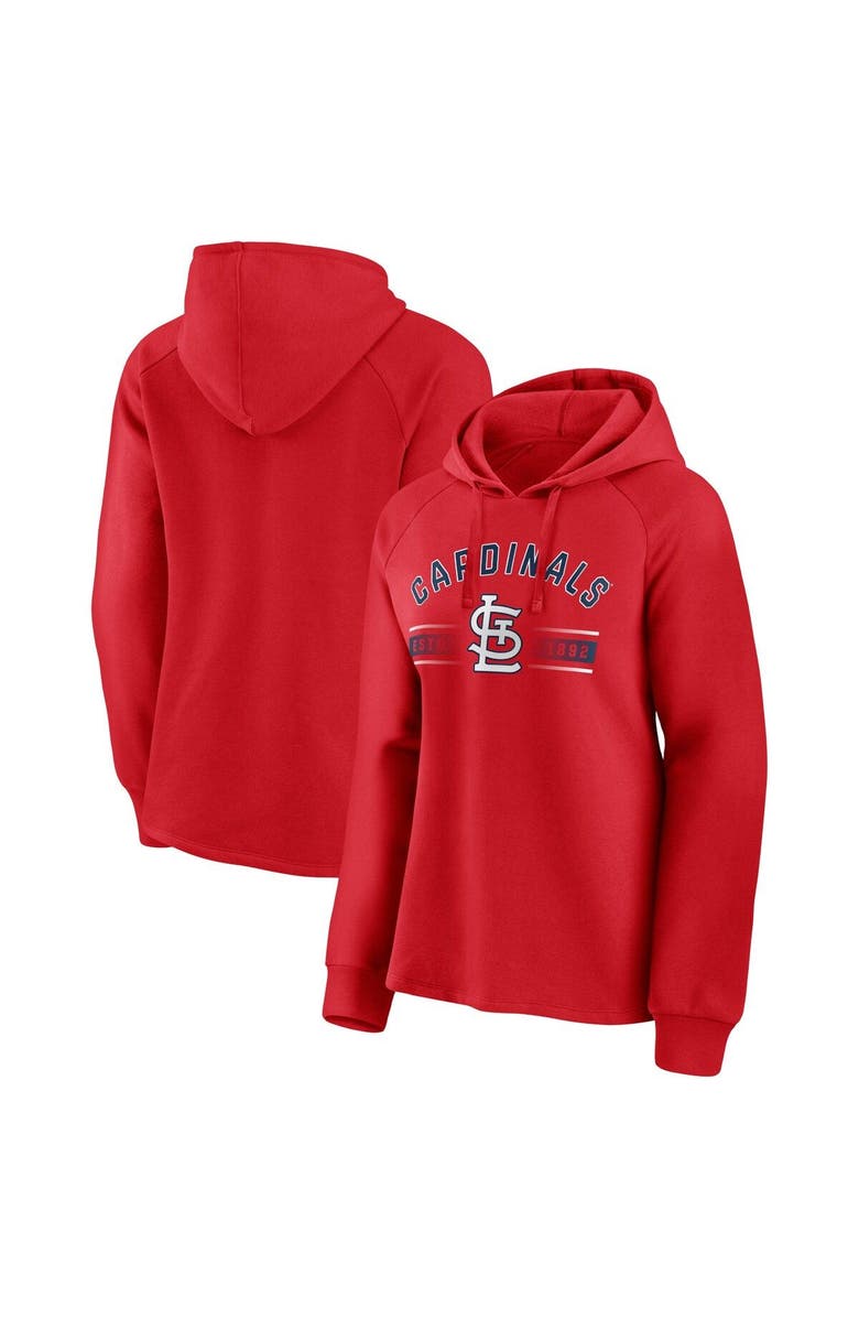 FANATICS Women's Fanatics Branded Red St. Louis Cardinals Perfect Play Raglan Pullover Hoodie, Main, color, Red