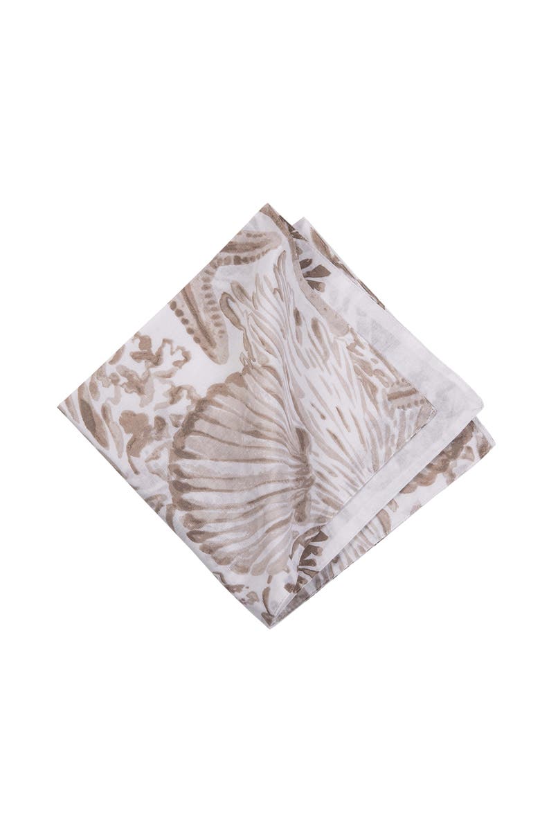C&F Home Barley Coast Shells  Set of 6 Cloth Napkins, Alternate, color, Brown