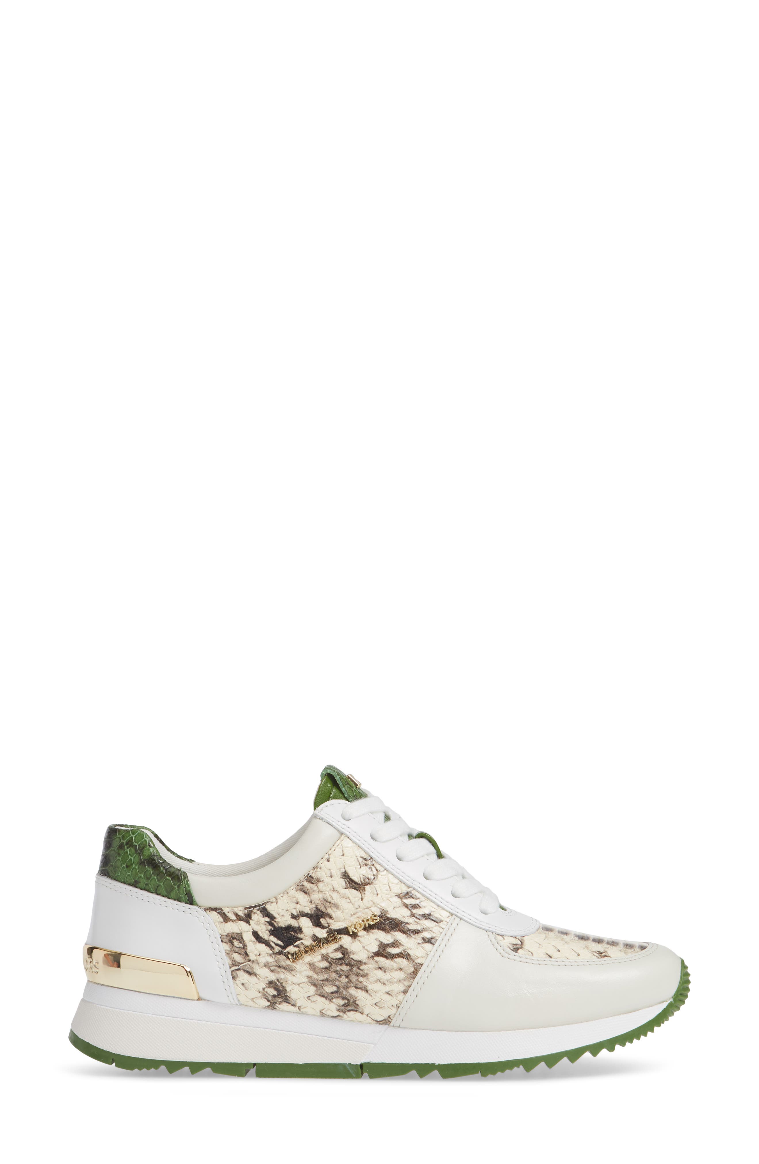 Allie Trainer Sneaker, Alternate, color, GREEN MULTI SNAKE PRINT