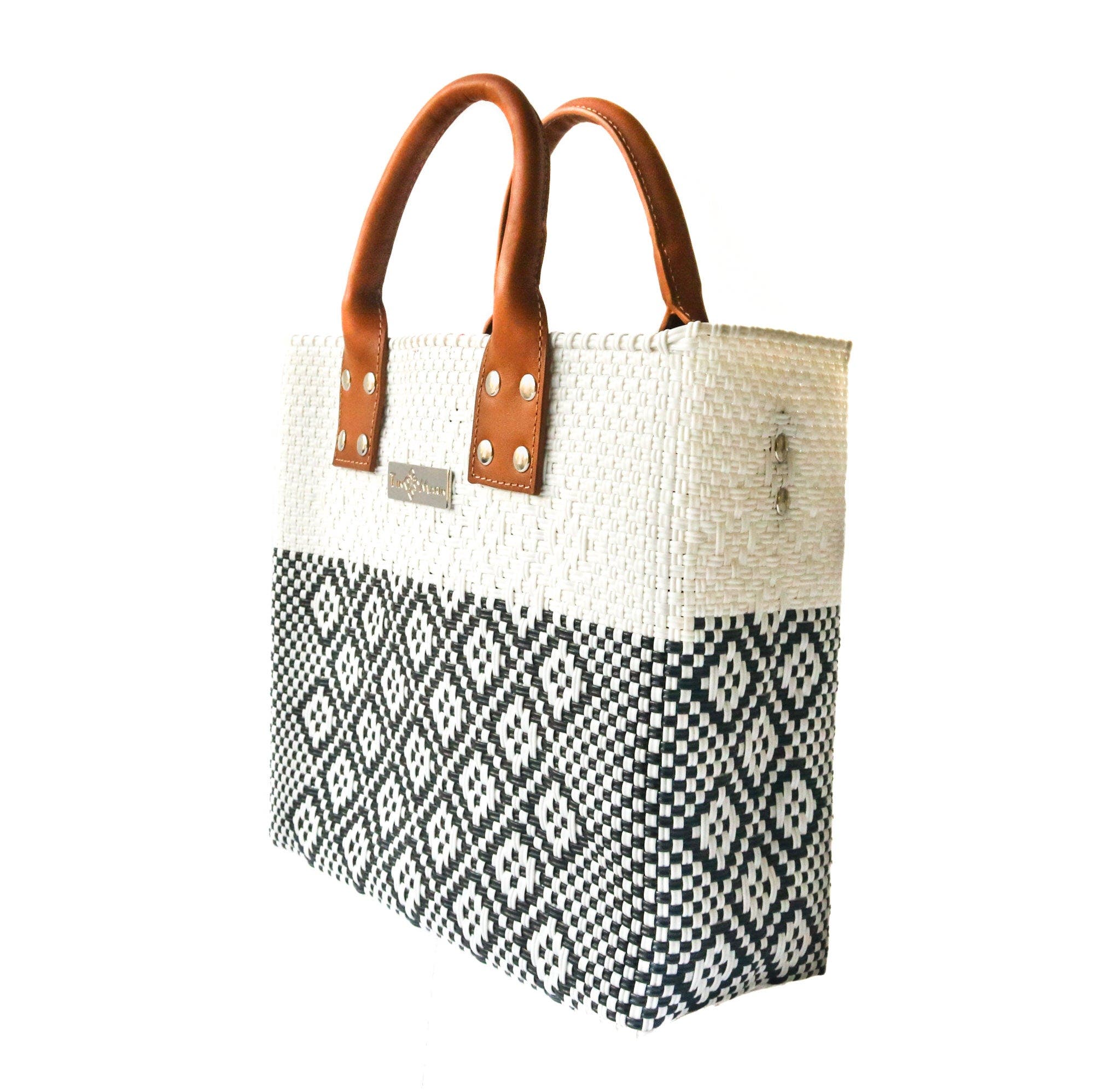 White Large Woven Crossbody Bag, Alternate, color, Tan Leather Straps