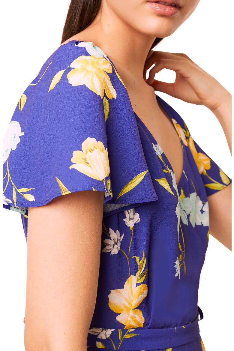 Eme Crepe Faux Wrap Dress, Alternate, color, CLEMENT BLUE MULTI
