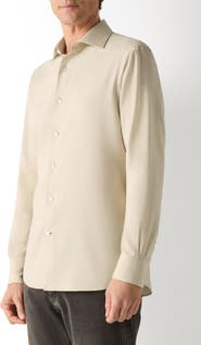ZEGNA Regular Fit Cotton & Cashmere Button Shirt