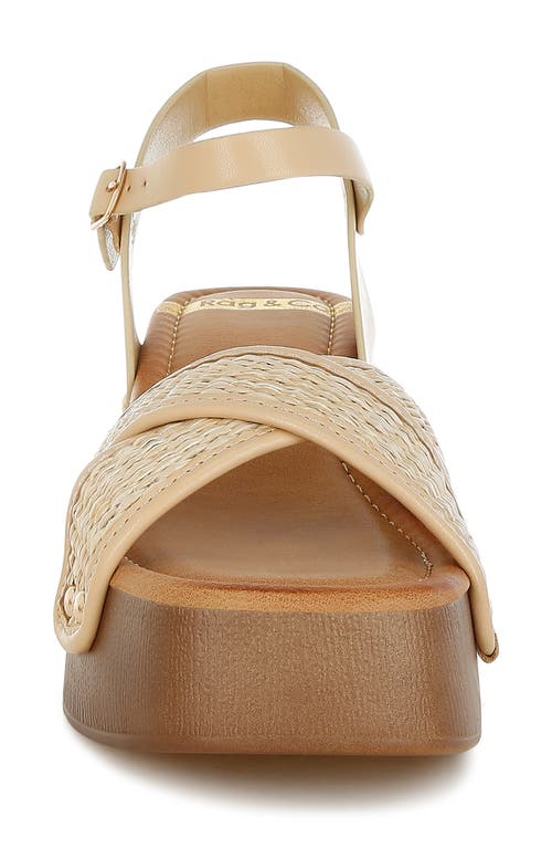 Rag & Co Women's Neutrals Qasa Studded Raffia Clog Sandals In Natural