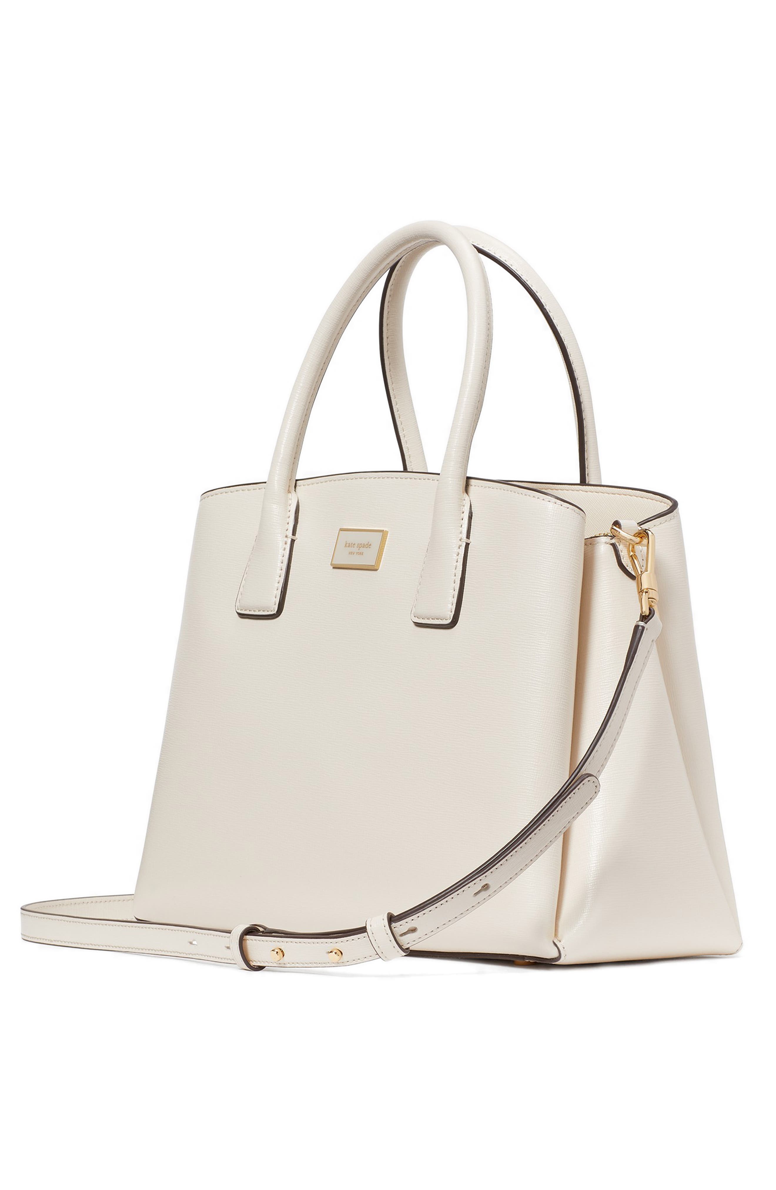 Kate Spade New York serena leather satchel, Alternate, color, Parchment.