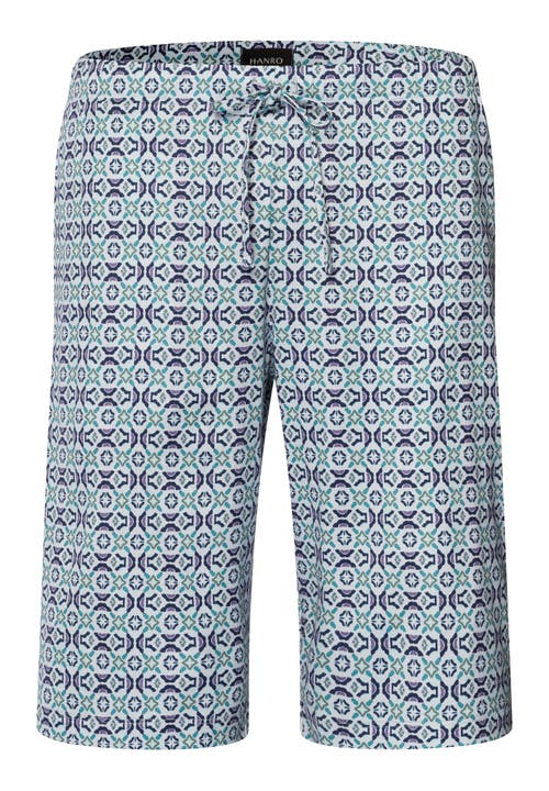Hanro Night And Day Drawstring Cotton Shorts In Tinted Mosaic