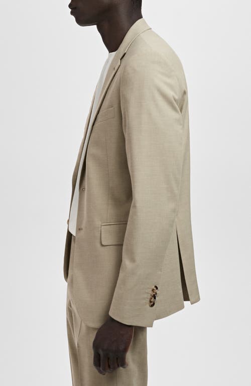 Mango Milan Slim Fit Linen Blazer In Green