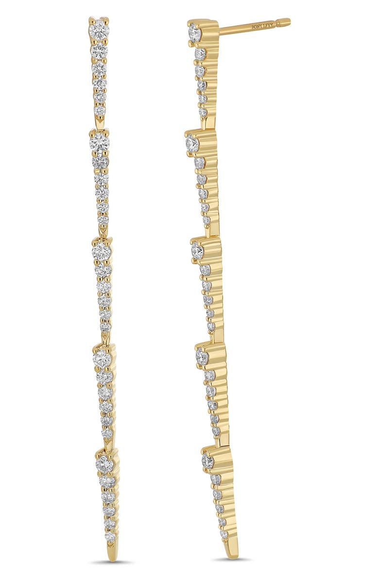 Bony Levy 18K Gold Audrey Diamond Linear Earrings, Main, color, 18Ky Gold