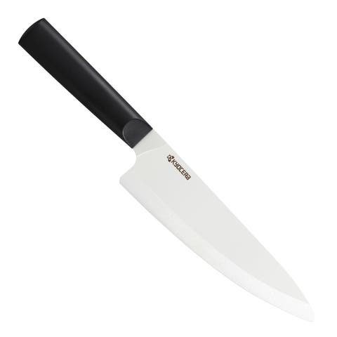 INNOVATIONwhite® 7-Inch Ceramic Chef's Knife, White Blade with Non-Slip Black Handle